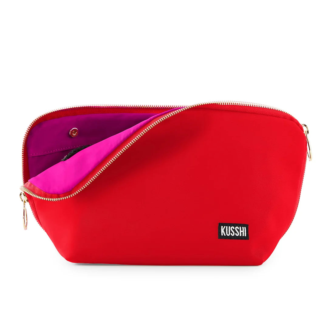 Kusshi Signature Makeup Bag - Red & Pink