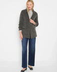 Brushed Double Knit Blazer - Charcoal