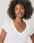 Faye V-Neck - White