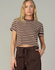 Boxy Tee - Brown & Sand