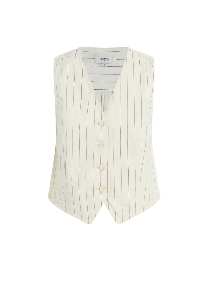 Relaxed Tailored Vest - Natural Stripe