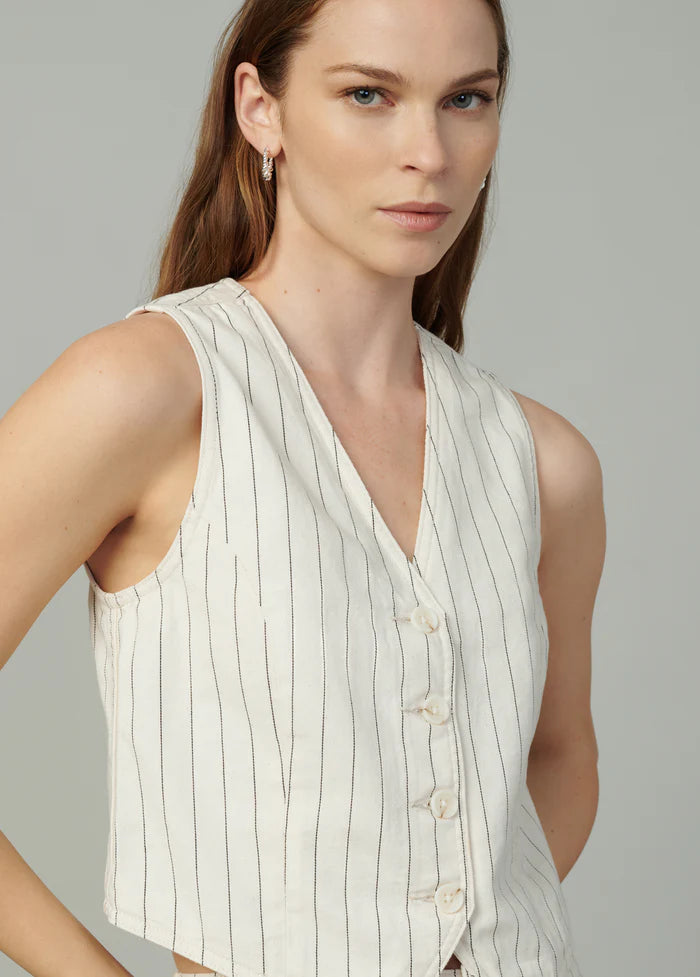 Relaxed Tailored Vest - Natural Stripe