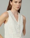 Relaxed Tailored Vest - Natural Stripe