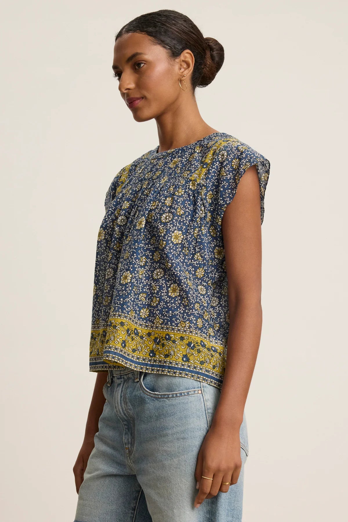 Selene Blouse - Blue Floral