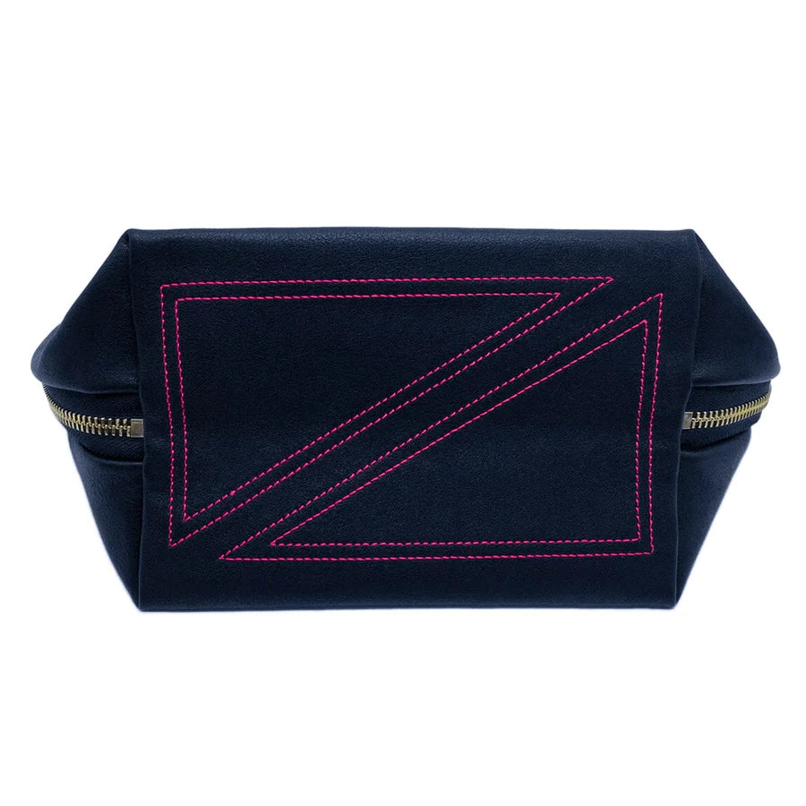Kusshi Signature Makeup Bag - Navy & Pink