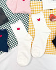 Heart Crew Sock - White