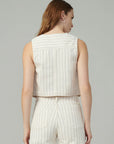 Relaxed Tailored Vest - Natural Stripe