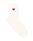 Heart Crew Sock - White