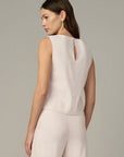 Boat Neck Shell Top - Beige Stripe
