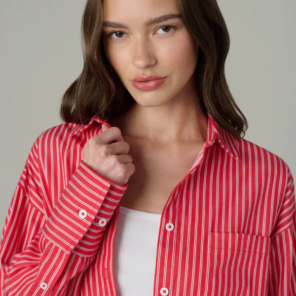 Boyfriend Button Down - Cherry