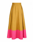 Clementine Colorblock Skirt - Camel & Pink