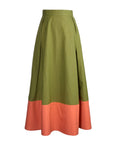 Clementine Colorblock Skirt - Salmon & Olive