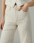 Mia Wide Leg Ankle - Natural Stripe
