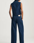Bria Vest - Dark Linen Denim