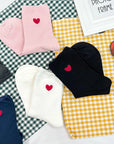 Heart Crew Sock - White