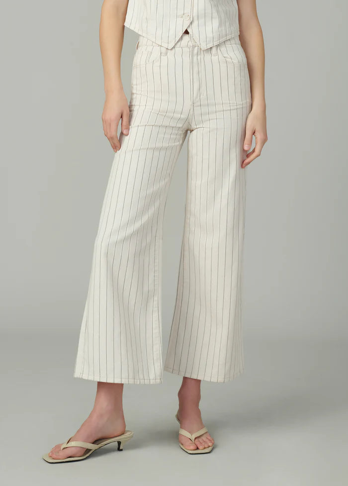 Mia Wide Leg Ankle - Natural Stripe