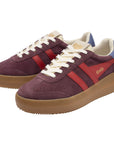 Athena Sneaker - Wine, Red & Lavender