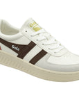 Gola Grandslam Sneaker - White/Dark Brown/Moss