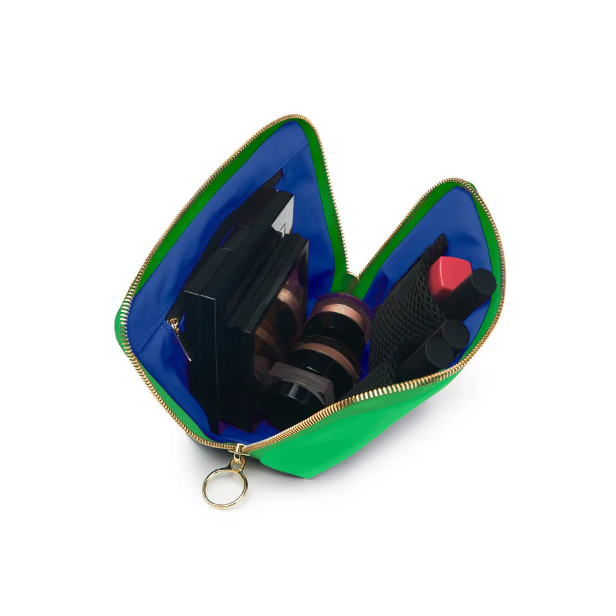 Kusshi Everyday Makeup Bag - Kelly Green & Navy