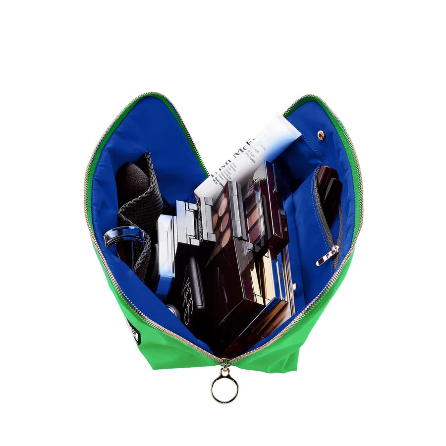 Kusshi Signature Makeup Bag - Kelly Green & Navy