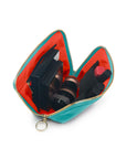 Kusshi Everyday Makeup Bag - Seafoam Green & Orange