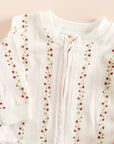 Long Sleeve Zip Onesie - Strawberry