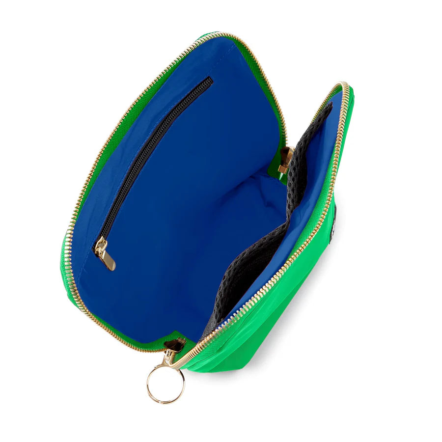 Kusshi Everyday Makeup Bag - Kelly Green & Navy