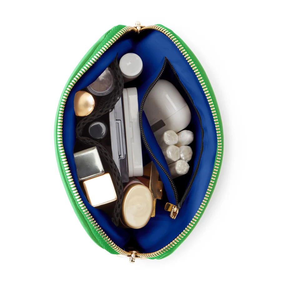 Kusshi Everyday Makeup Bag - Kelly Green & Navy
