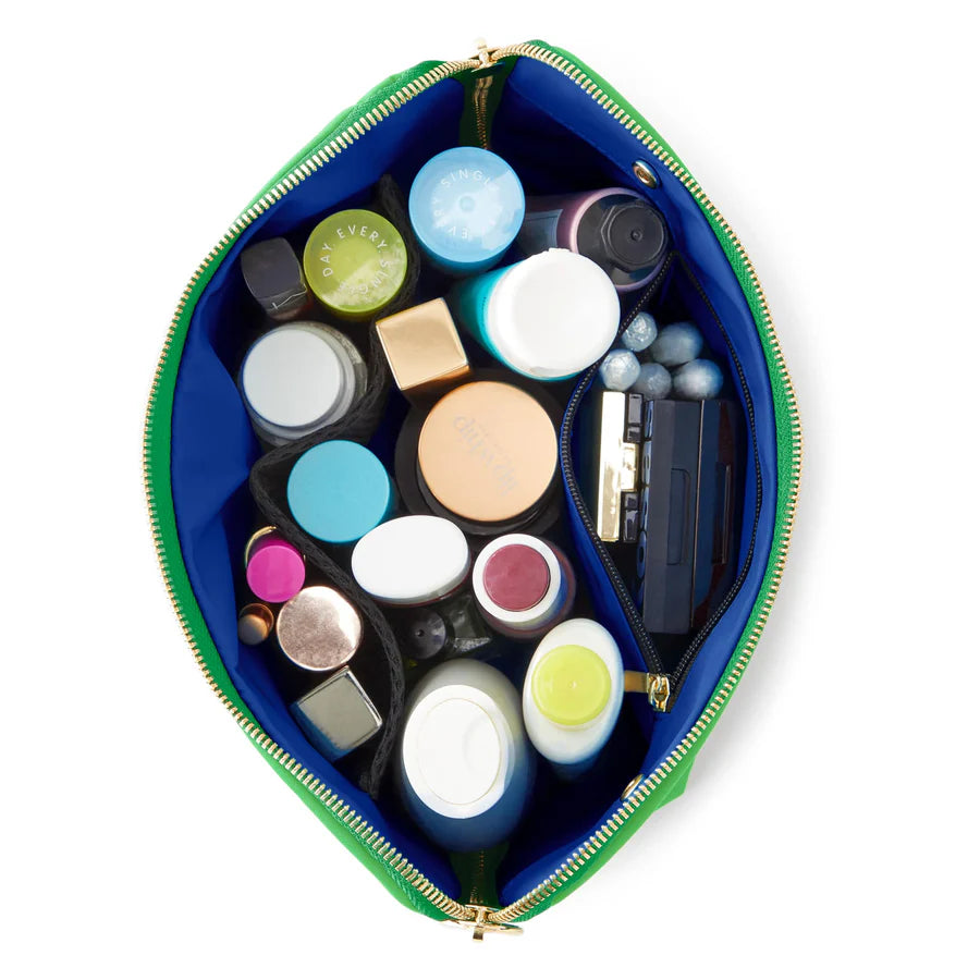 Kusshi Signature Makeup Bag - Kelly Green & Navy