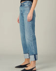 Margot Cuffed Straight Jeans - Showdown