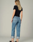 Margot Cuffed Straight Jeans - Showdown