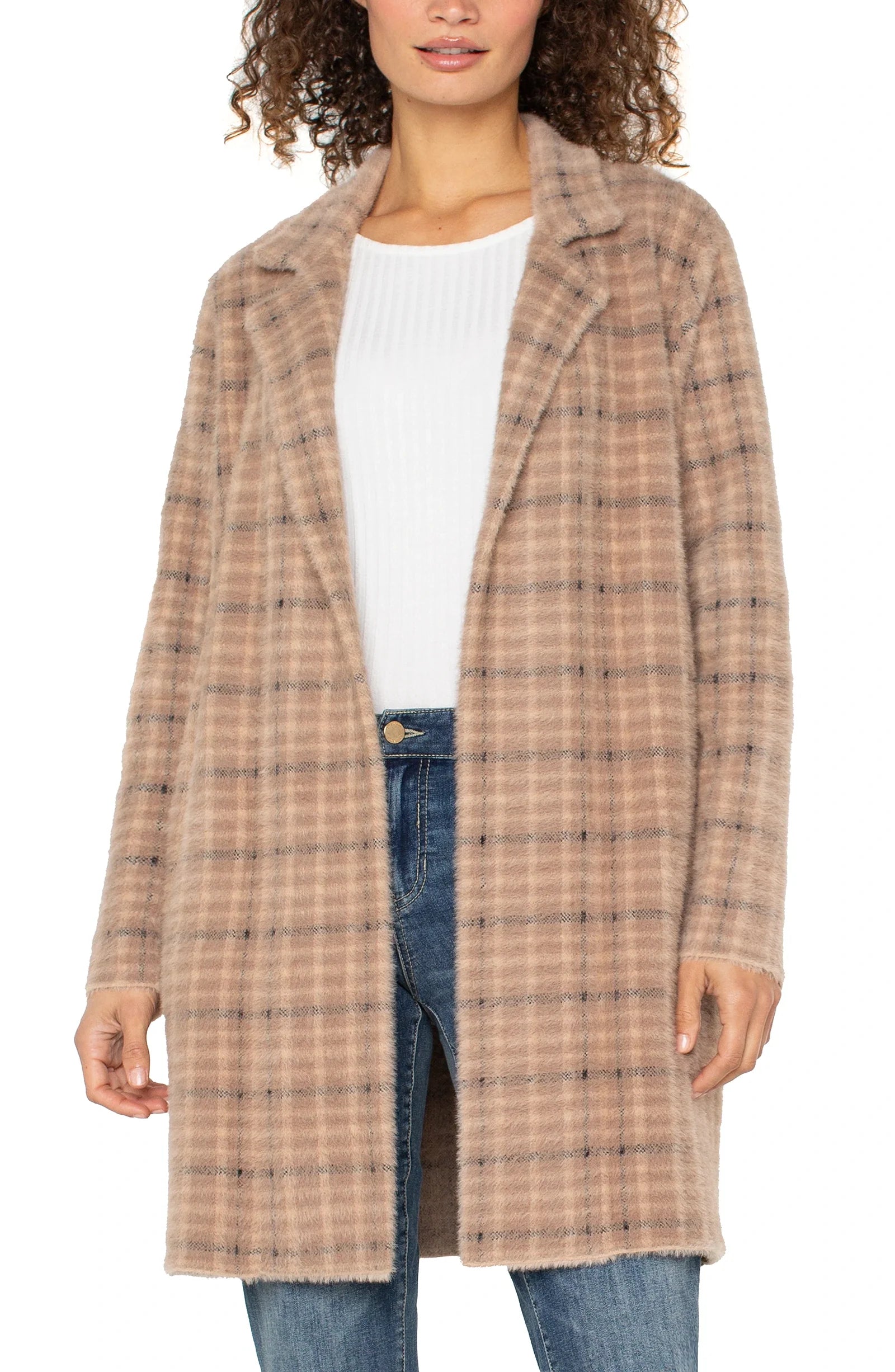 Sweater Coat - Carmel Plaid
