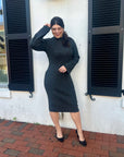 Midi Sweater Dress - Charcoal