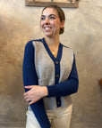 Georgie Color Block Cardigan - Dove