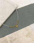 Figgy Clear Bead Necklace & Heart Charm
