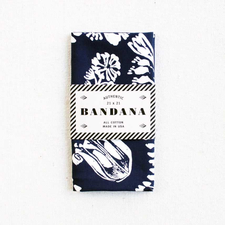 Flora Bandana - Navy