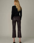 Callie Bootcut Crop - Coated Chocolate