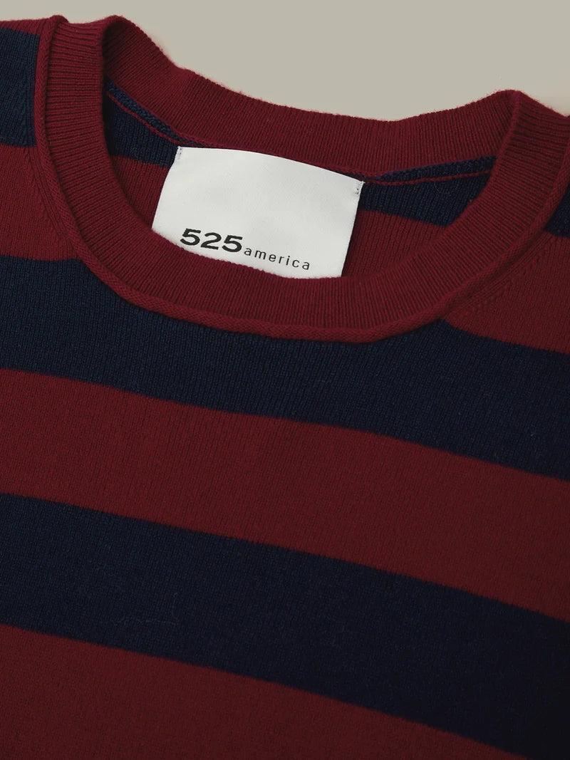 Colette Crew Neck Boxy Tee - Cherry &amp; Blue
