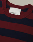 Colette Crew Neck Boxy Tee - Cherry & Blue