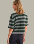 Colette Crew Neck Boxy Tee - Grey & Green
