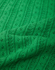 Arden Pointelle Puff Sleeve Top - Kelly Green