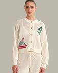Tide Mesh Nautical Cardigan - Chalk