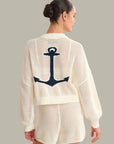 Tide Mesh Nautical Cardigan - Chalk