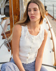 Valentina Button Down Tank - Chalk