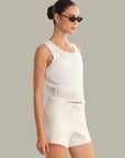 Valentina Button Down Tank - Chalk