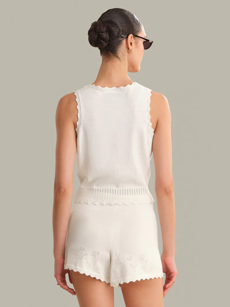 Valentina Button Down Tank - Chalk