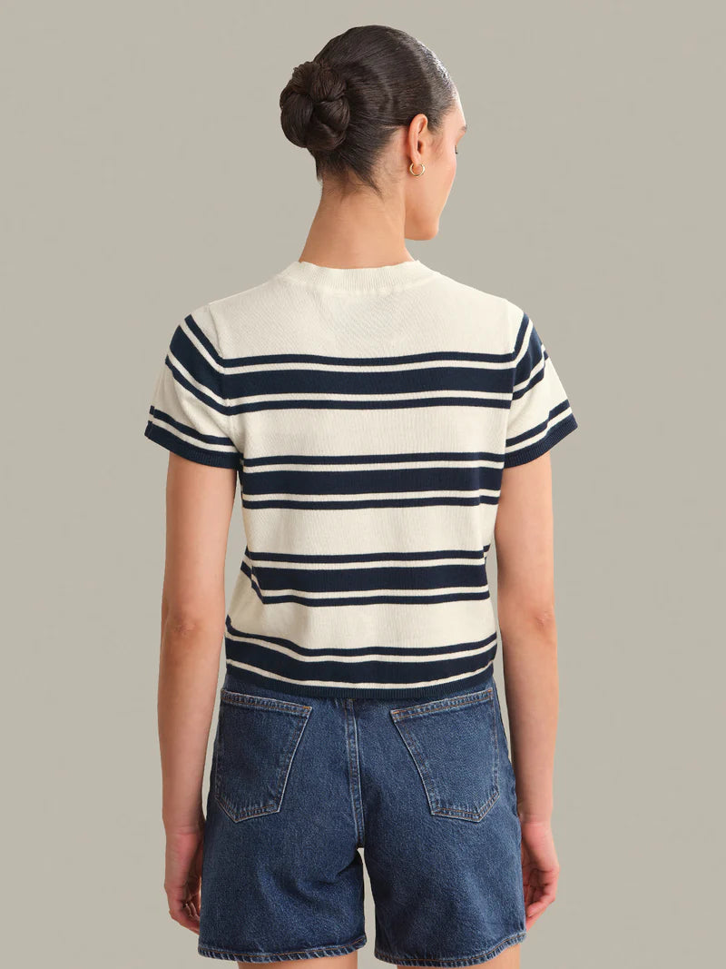 Nerida Striped Sweater Tee - Chalk &amp; Blue