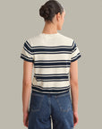 Nerida Striped Sweater Tee - Chalk & Blue