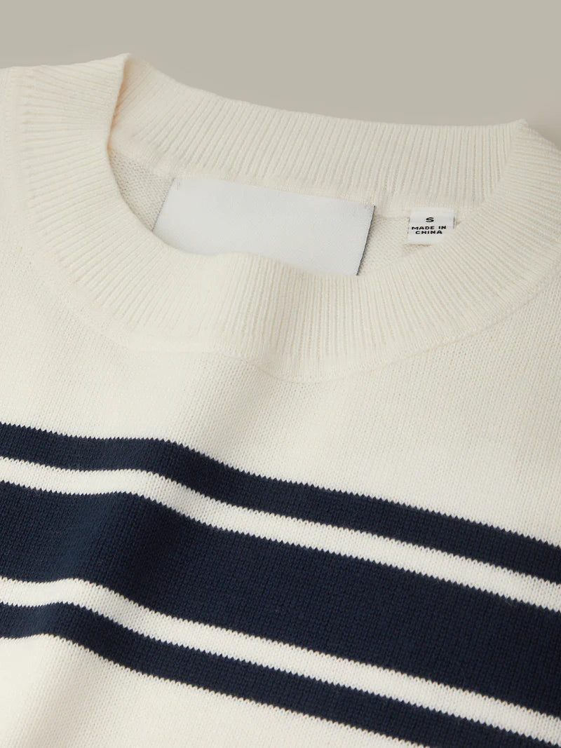 Nerida Striped Sweater Tee - Chalk &amp; Blue