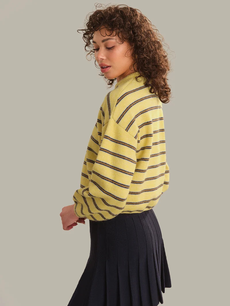 Kensington Crop Pullover - Gold Stripe